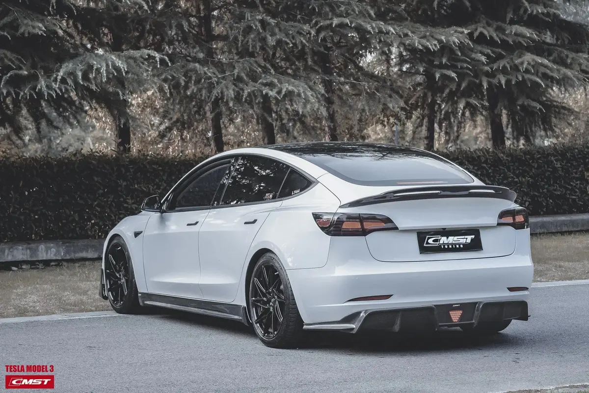 Cmst Genuine Carbon Fiber Rear Spoiler V4 For Tesla Model 3 2017-2023 2