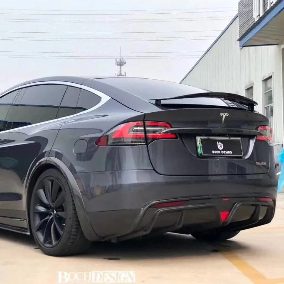 Cmst Genuine Carbon Fiber Rear Trunk Chrome Delete Applique For Tesla Model X 2017-2026 1