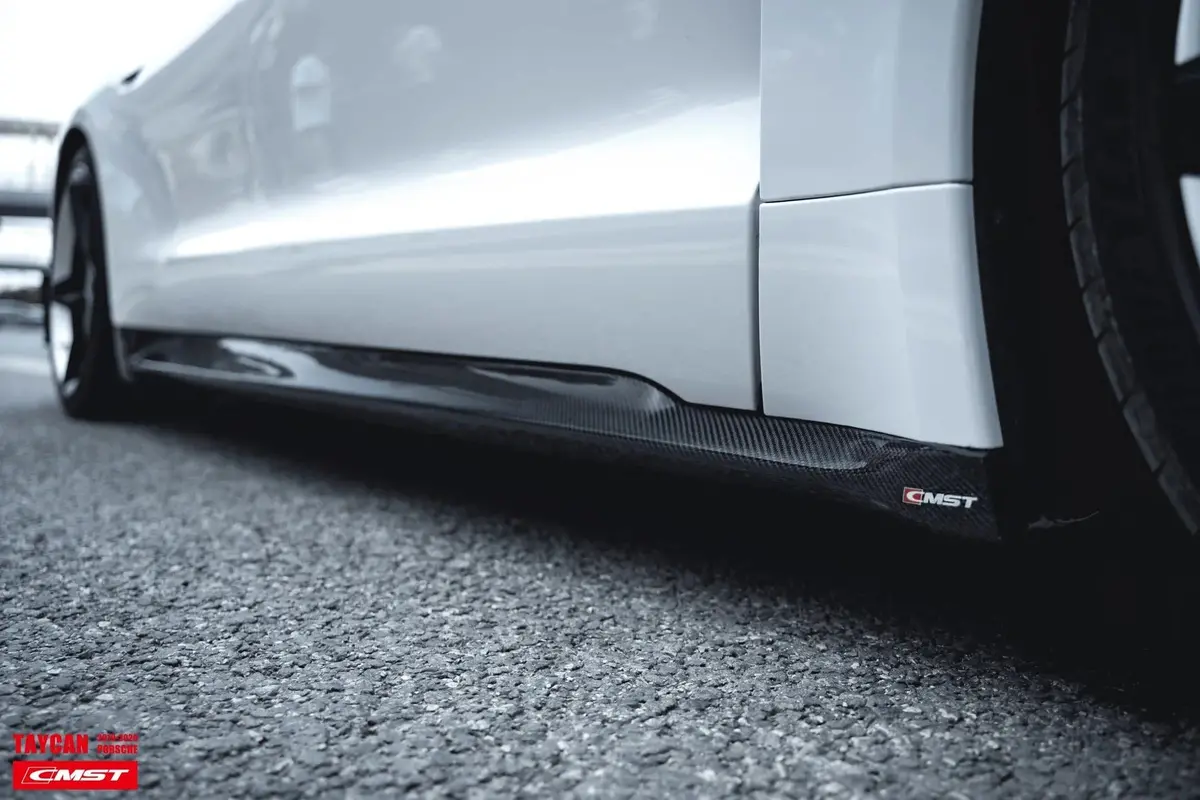 Cmst Genuine Carbon Fiber Side Skirts For Porsche Taycan Base, 4S, Turbo & Turbo S 2021-2026 1