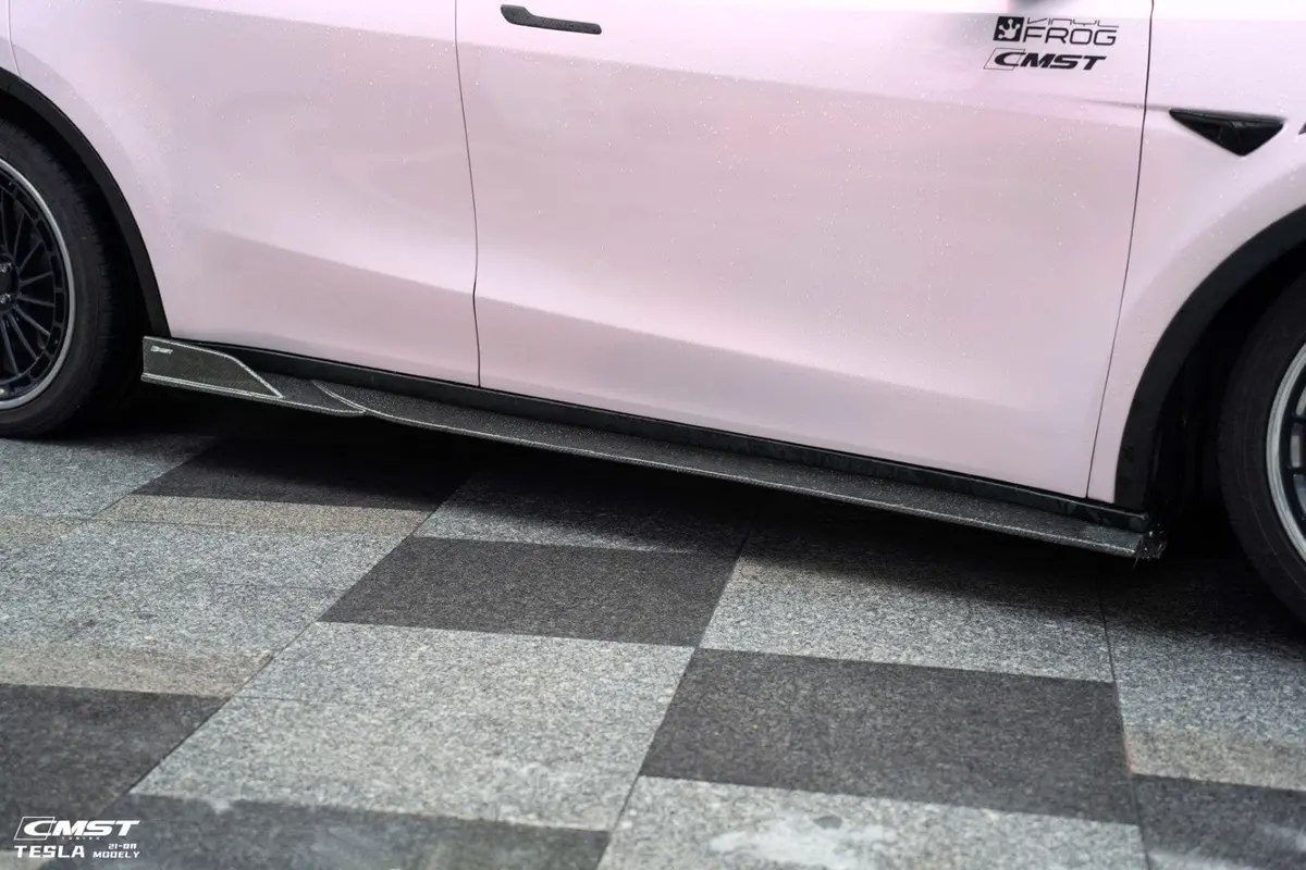 Cmst Genuine Carbon Fiber Side Skirts V3 For Tesla Model Y 2020-2026 2
