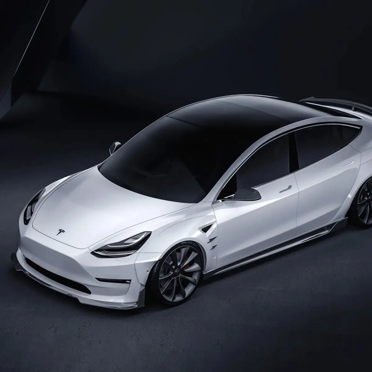 Cmst Genuine Carbon Fiber Wide Body Wheel Arches Fender Flares For Tesla Model 3 2017-2023 1