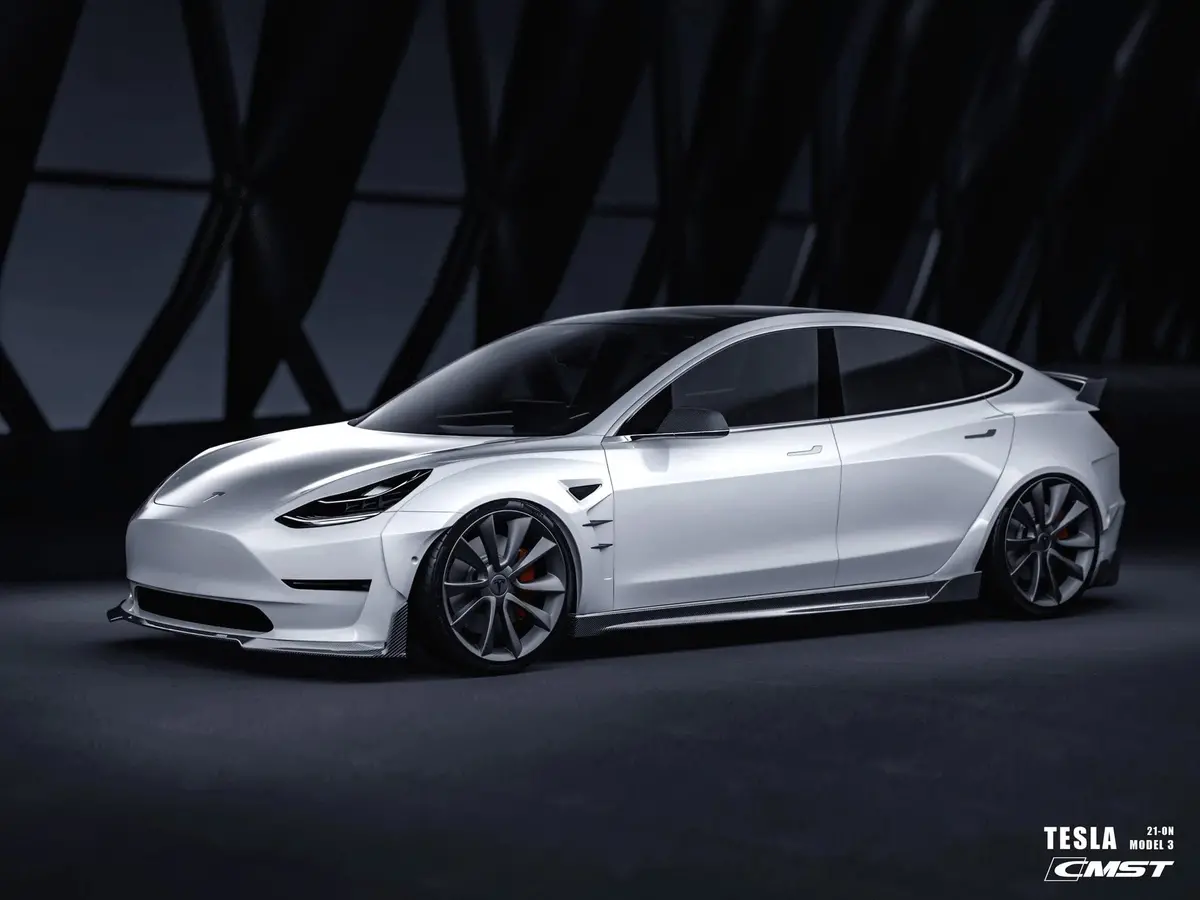 Cmst Genuine Carbon Fiber Wide Body Wheel Arches Fender Flares For Tesla Model 3 2017-2023 2