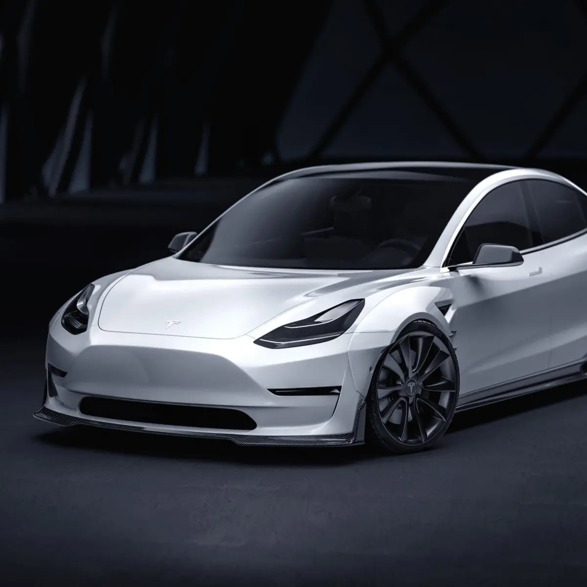 Cmst Genuine Carbon Fiber Front Lip V5 For Tesla Model 3 2017-2023 1