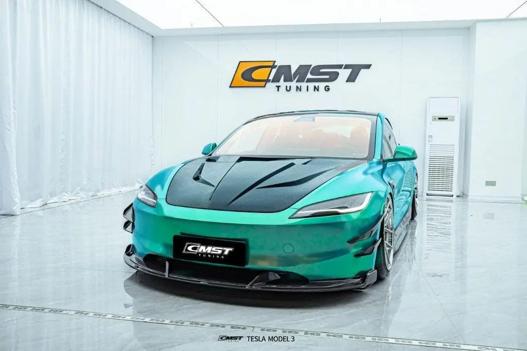 Cmst Genuine Frp & Carbon Fiber Hood V1 For Tesla Model 3 Highland 2024 - 2026 2