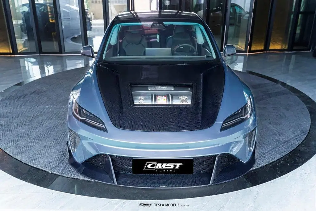 Cmst Genuine Tempered Glass Clearview Hood V2 For Tesla Model 3 Highland 2024 - 2026 2