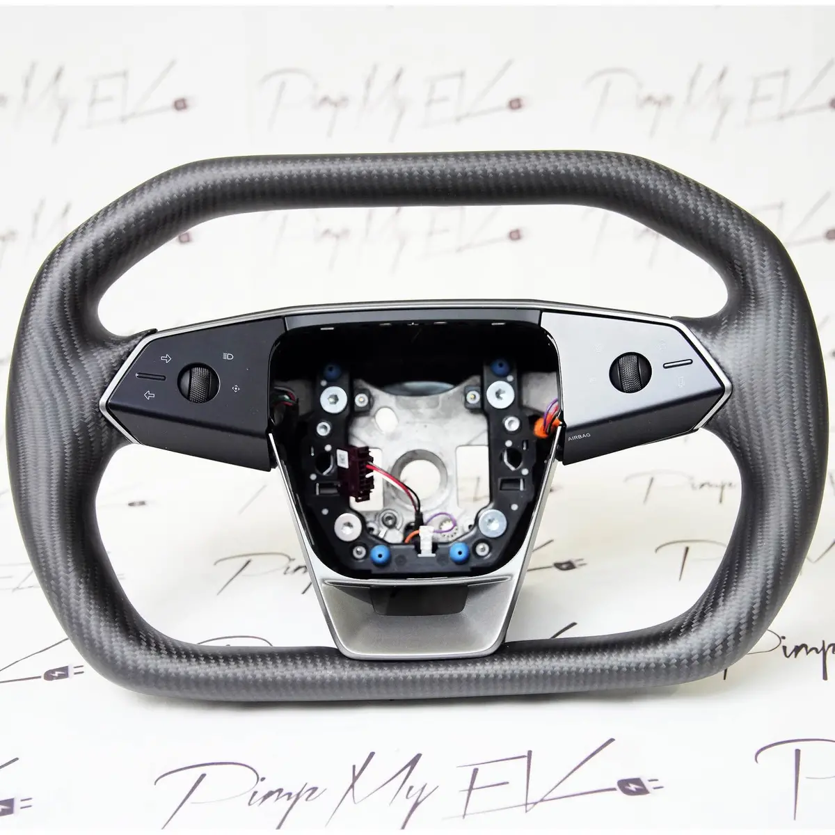 Custom Dry Carbon Fiber Steering Wheel Replacement For Tesla Cybertruck 2024-2026 1