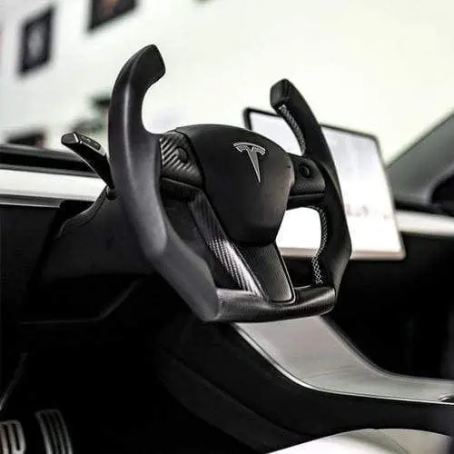 Custom Dry Carbon Fiber Steering Wheel Replacement For Tesla Model 3 2017-2023 2