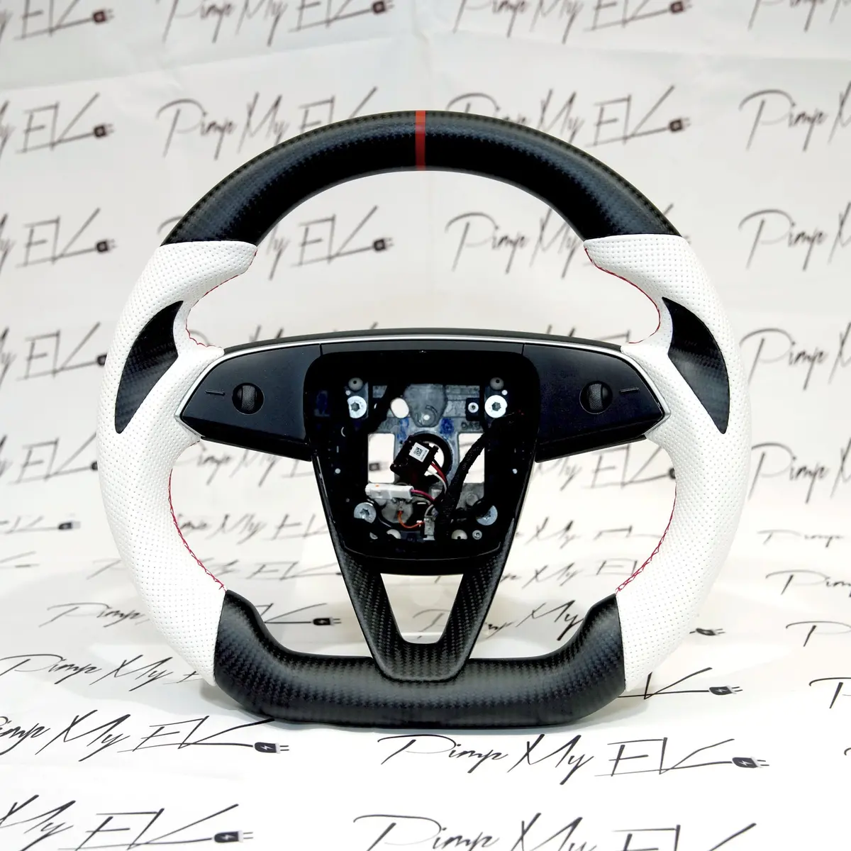 Custom Dry Carbon Fiber Steering Wheel Replacement For Tesla Model Y 2026 Juniper 1