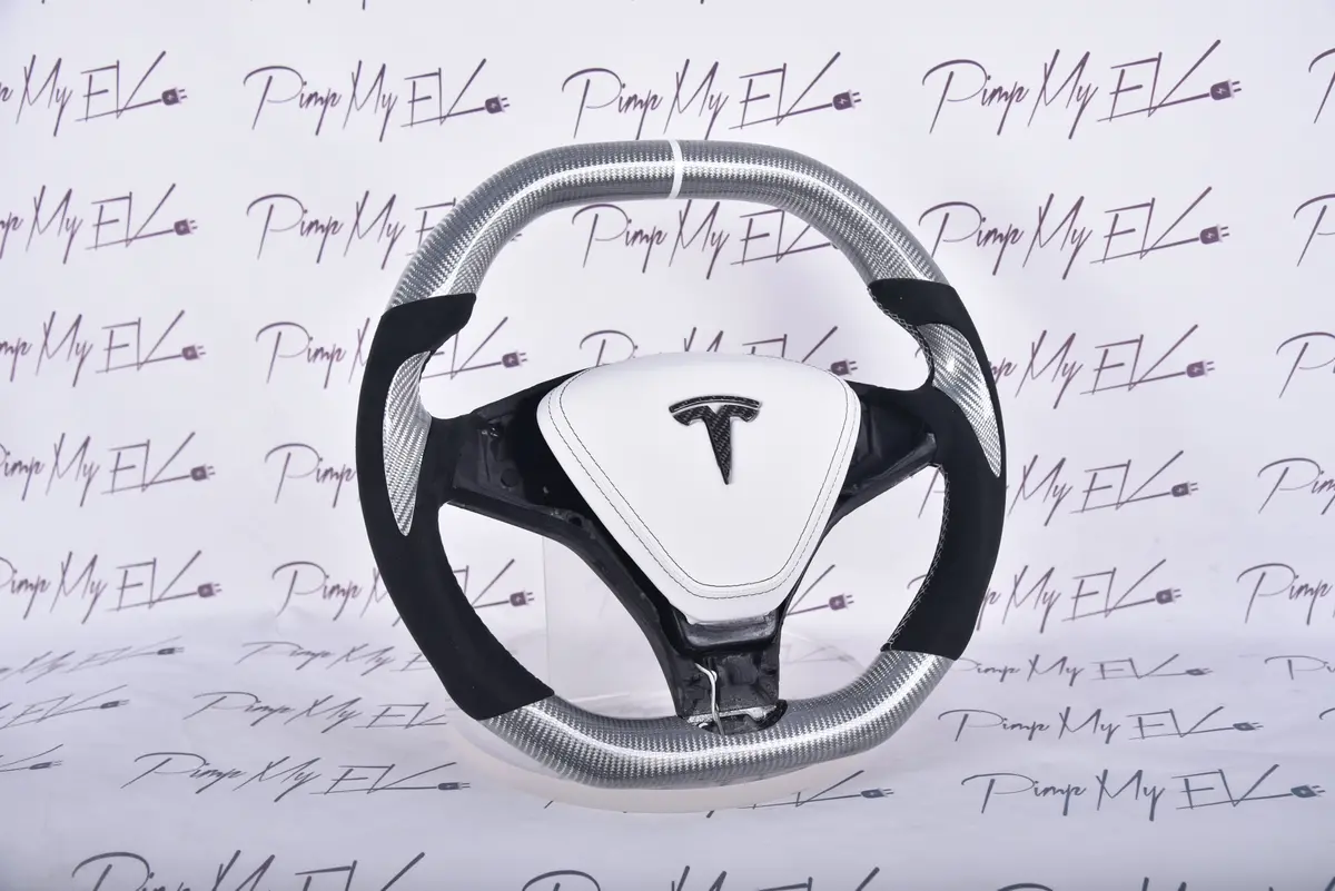 Custom Dry Carbon Fiber Steering Wheel Replacement For Tesla Model S / X 2012-2021 2