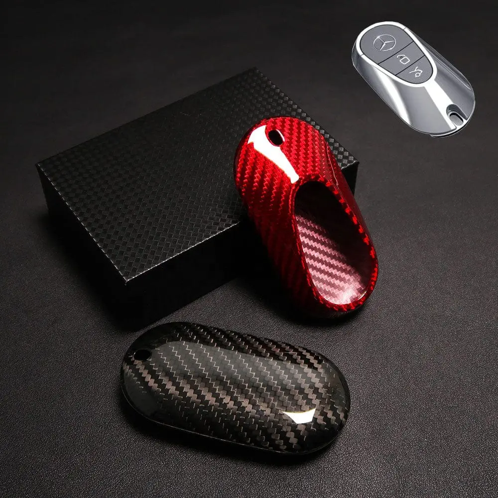 Real Molded Carbon Fiber Key Fob Case Cover For Mercedes Eqa Eqb Eqc 2022-2026 1