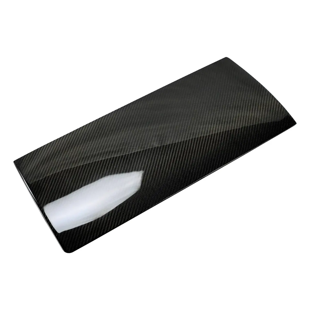 Real Molded Gloss Carbon Fiber Glove Box Overlay Cover Sleeve For Tesla Model Y 2020-2026 1