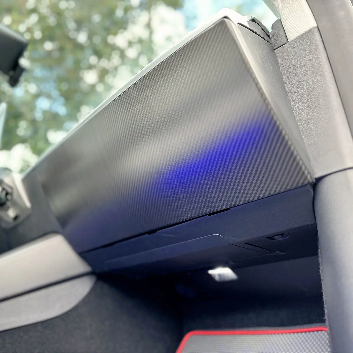 Real Molded Matte Carbon Fiber Glovebox Overlay Cover Sleeve For Tesla Model 3 2017-2023 1