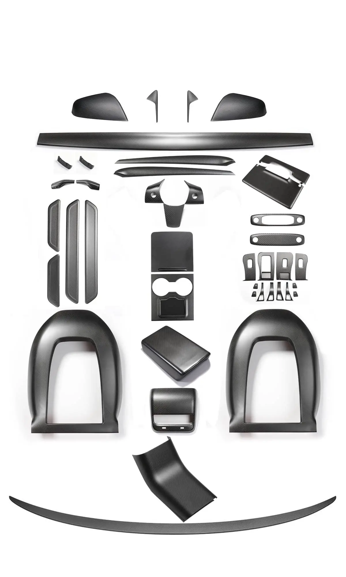 Ultimate Real Molded Matte Carbon Fiber Bundle Kit For Tesla Model Y 2021-2026 4