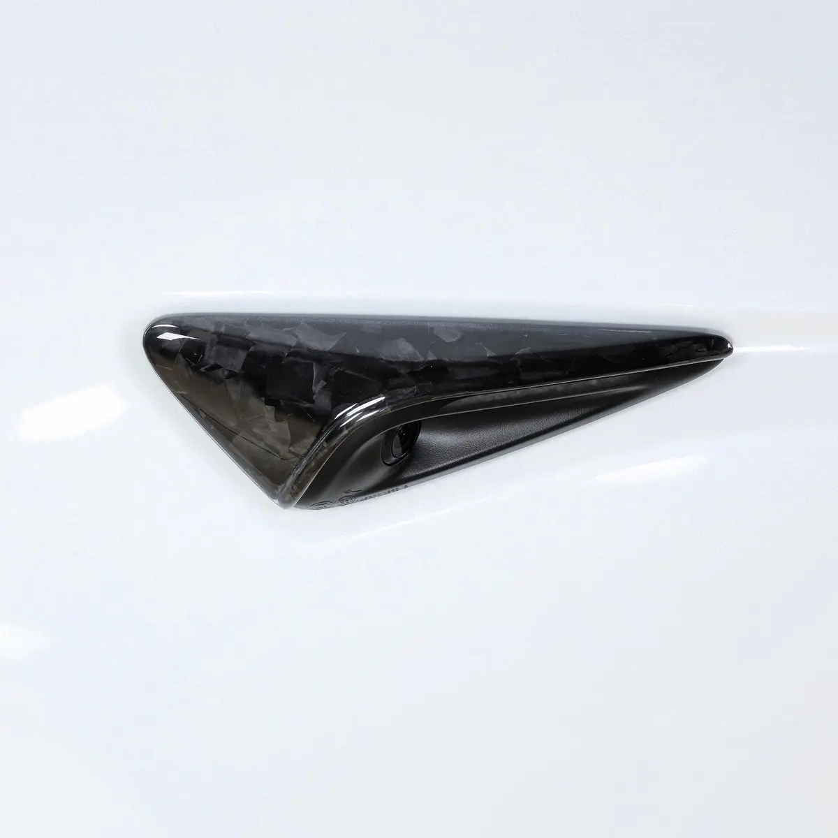 Real Molded Forged Carbon Fiber Side Marker Turn Signal Overlay Half Covers For Tesla Model Y Juniper 1