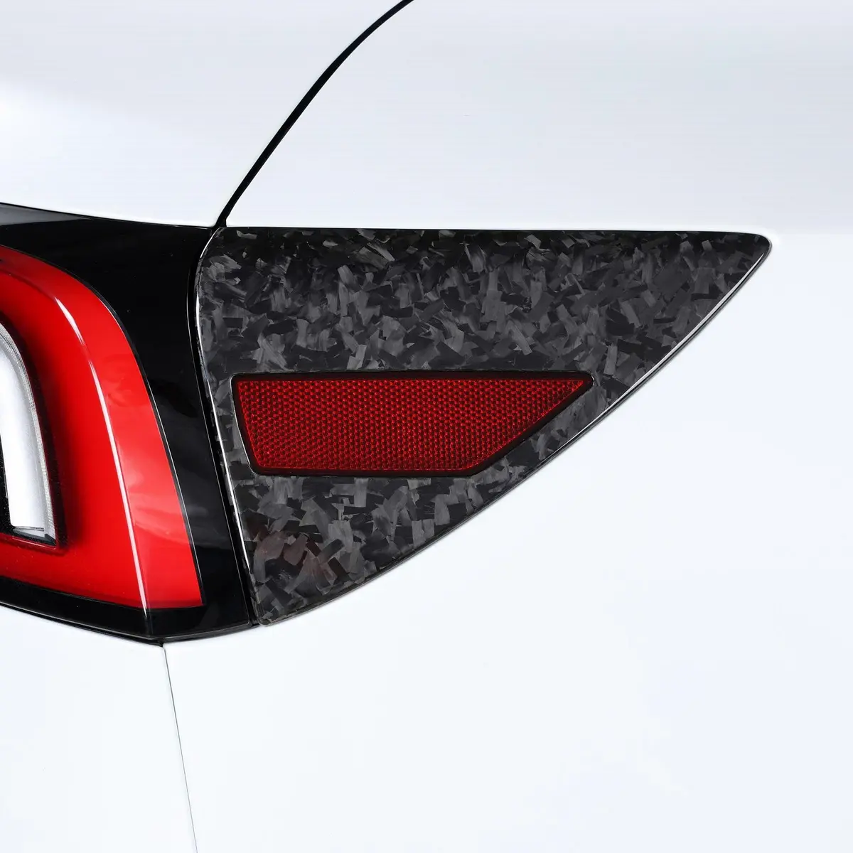 Real Molded Forged Carbon Fiber Tail Light Side Overlay Covers Set For Tesla Model 3 2023-2026 Highland 1