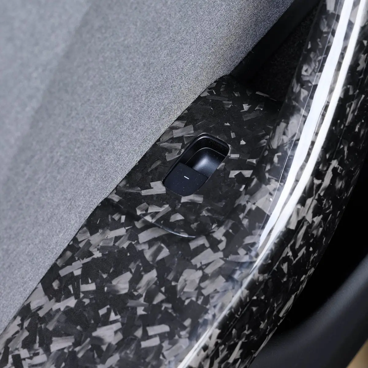 Real Molded Forged Carbon Fiber Window Switch Overlays For Tesla Model 3 (Left Hand Drive) 2023-2026 Highland 1