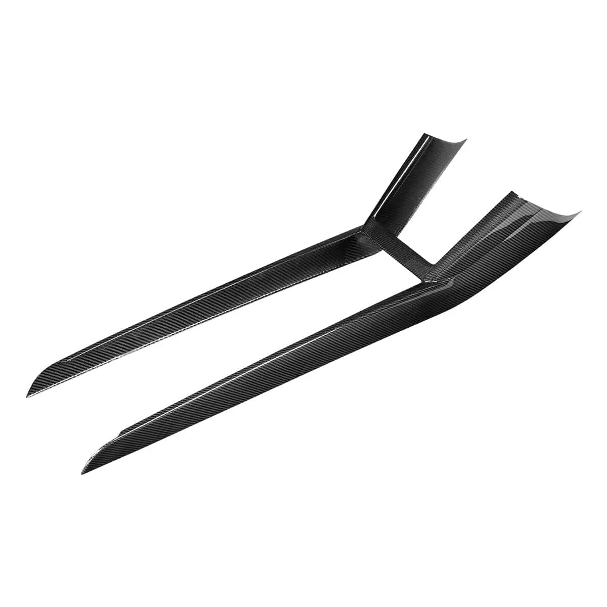 Real Molded Gloss Carbon Fiber Center Console Full Coverage Overlay Cover For Tesla Model Y Juniper 1