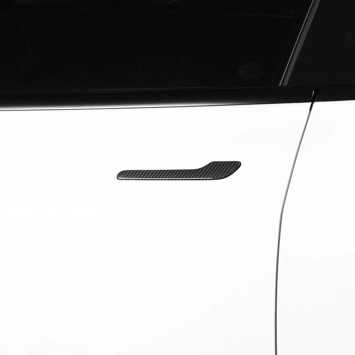 Real Molded Gloss Carbon Fiber Door Handle Overlay Covers 4Pcs For Tesla Model 3 2023-2026 Highland 1