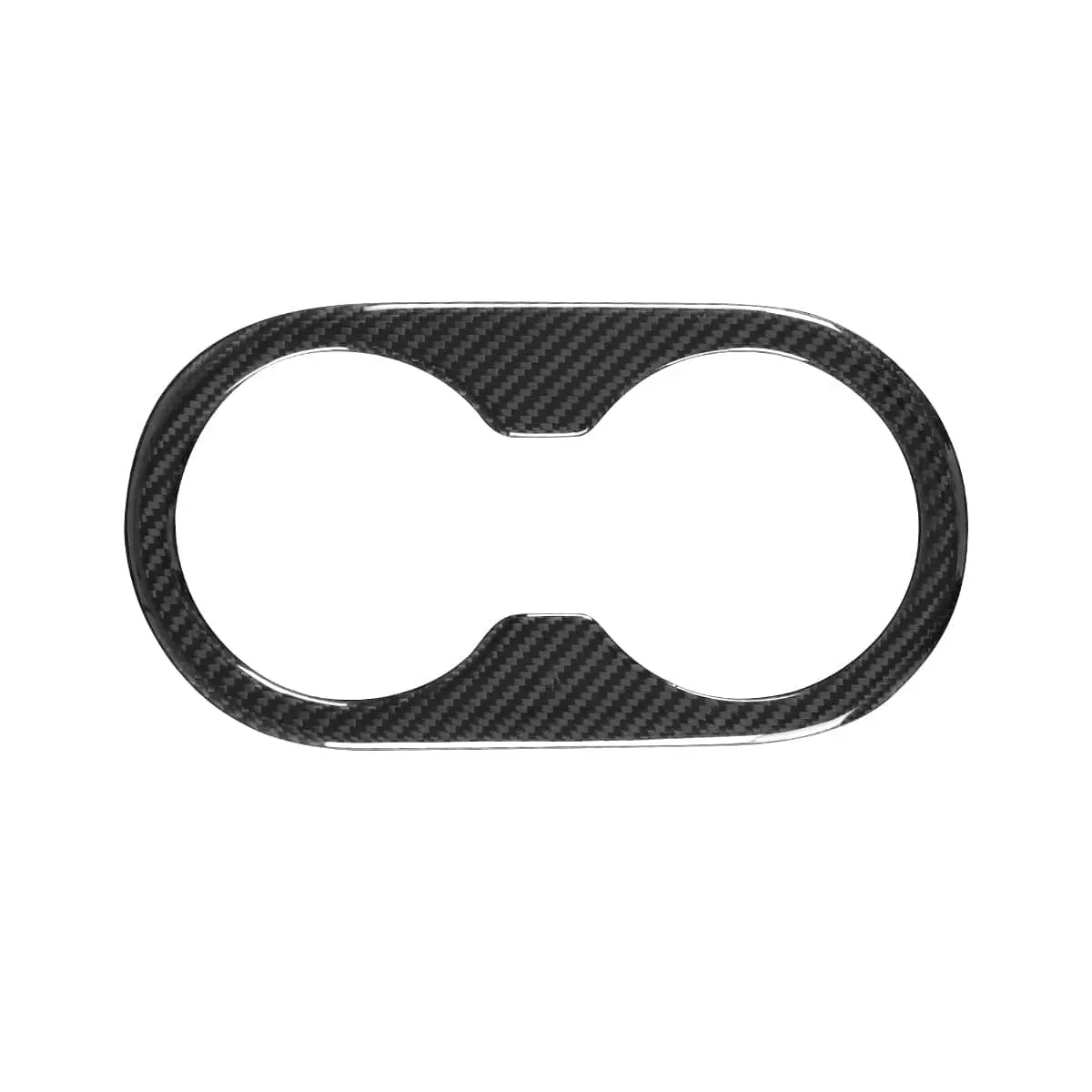 Real Molded Gloss Carbon Fiber Rear Cup Holder Cover For Tesla Model Y Juniper 2025-2026 1