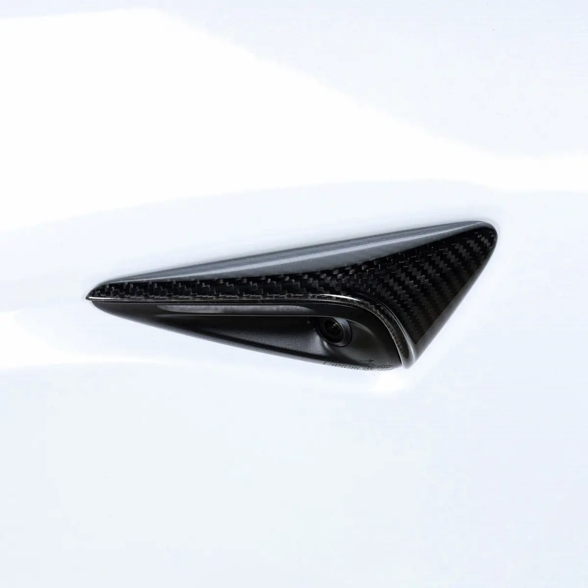 Real Molded Gloss Carbon Fiber Side Marker Turn Signal Overlay Half Covers For Tesla Model 3 2023-2026 Highland 1
