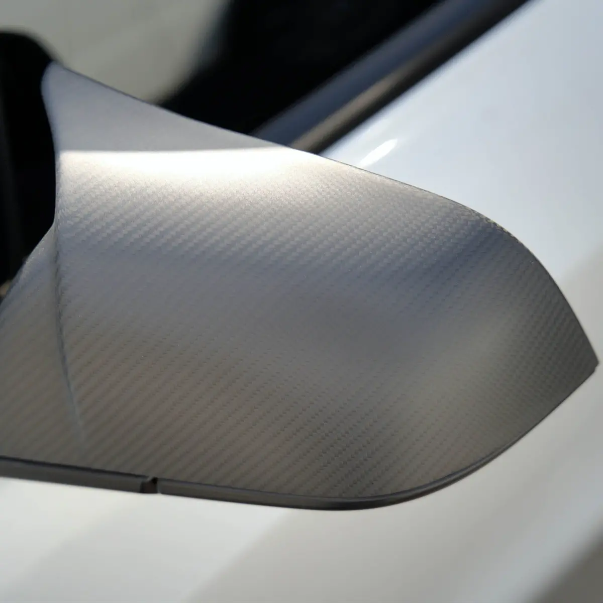 Real Molded Matte Carbon Fiber Bmw M Performance Style Side Mirror Overlay Covers Set For Tesla Model 3 Highland 2023-2026 1