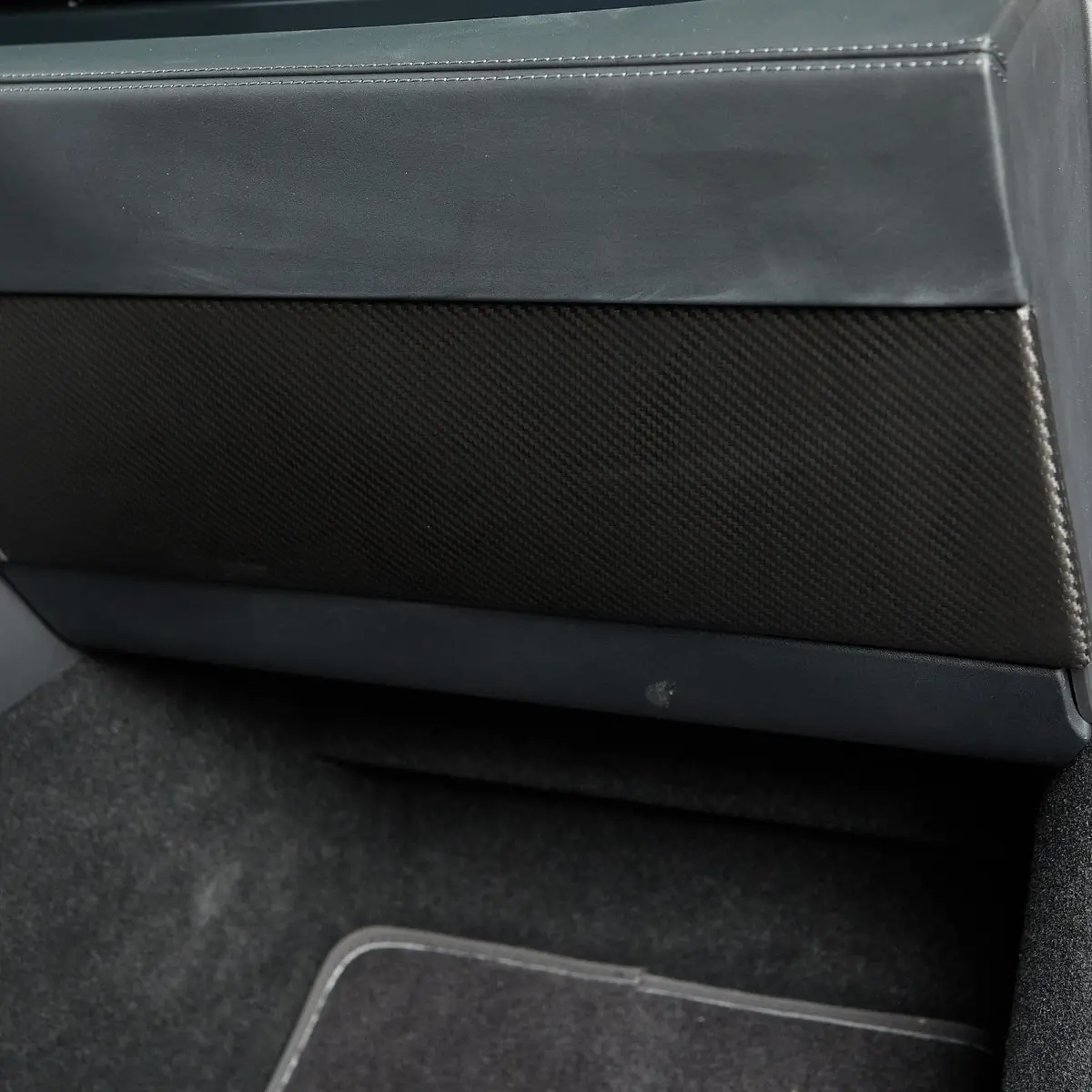 Real Molded Matte Carbon Fiber Glove Box Overlay Cover Sleeve For Tesla Model Y Juniper 2025-2026 1