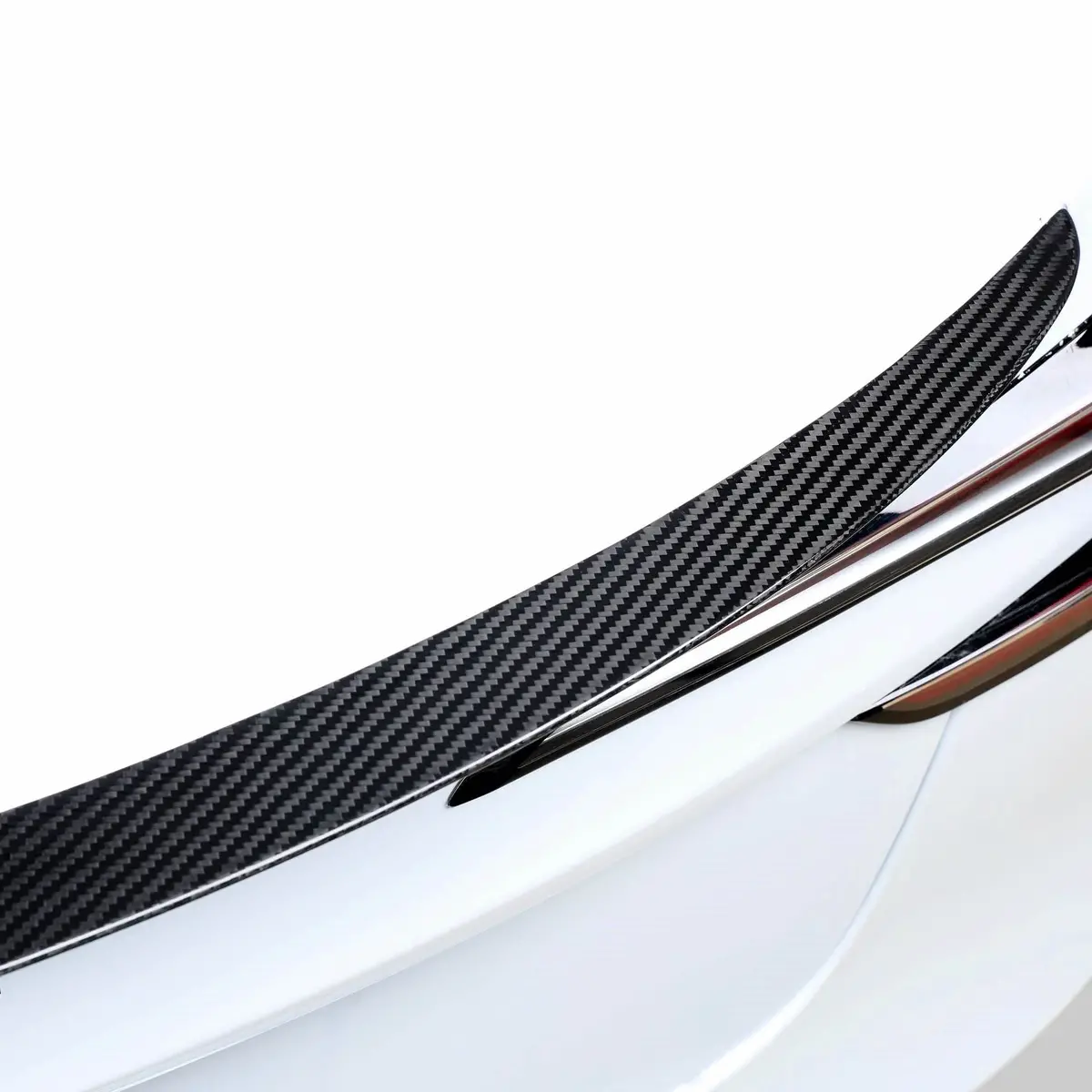 Real Molded Matte Carbon Fiber Performance Wing Spoiler Tesla Model 3 2023-2026 Highland 1