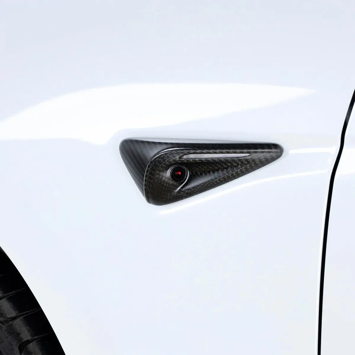 Real Molded Matte Carbon Fiber Side Marker Turn Signal Camera Overlay Covers New V3 For Tesla Model 3 2023-2026 Highland 1