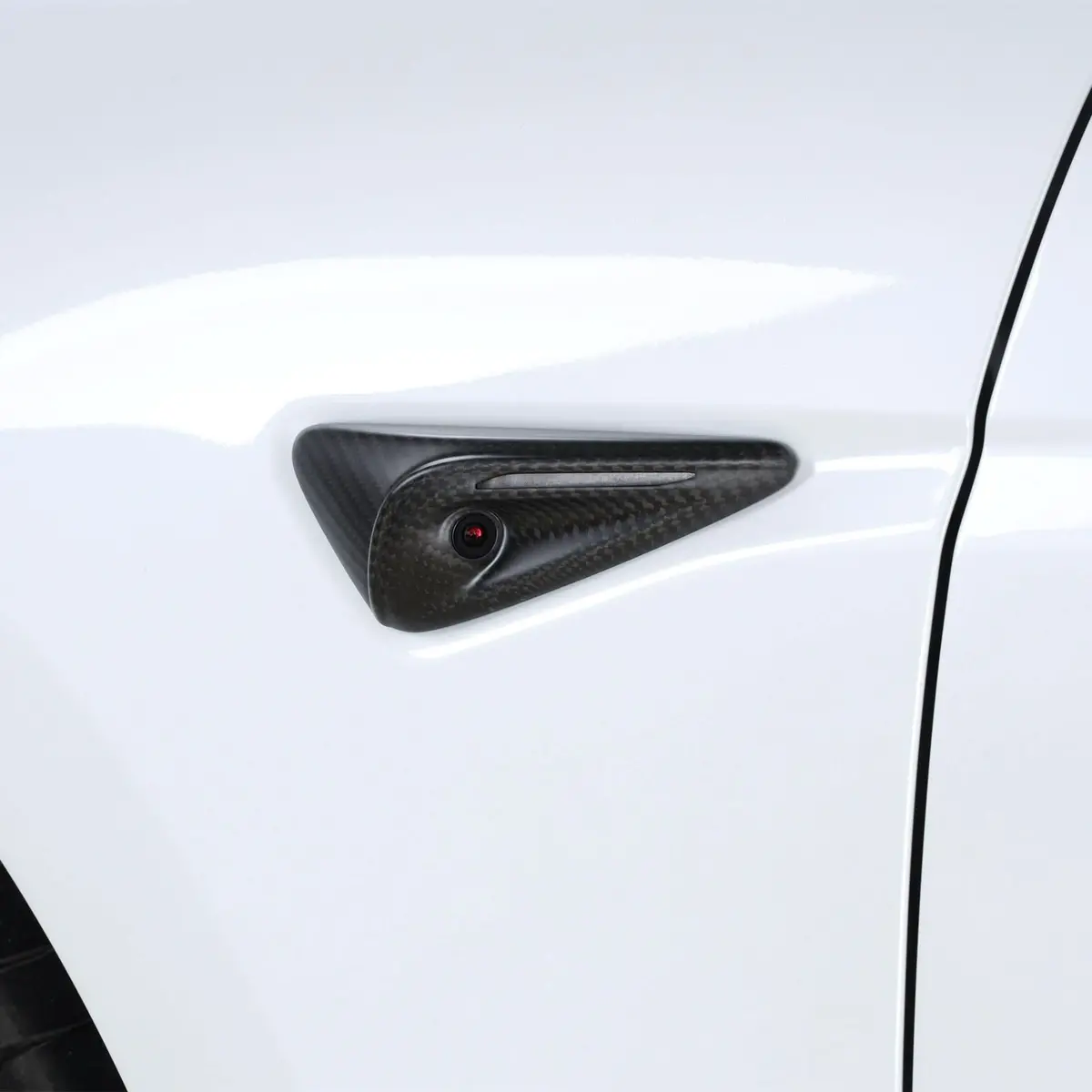 Real Molded Matte Carbon Fiber Turn Signal Side Marker Overlay Camera Covers Hw4 For Tesla Model Y Juniper 2025-2026 1