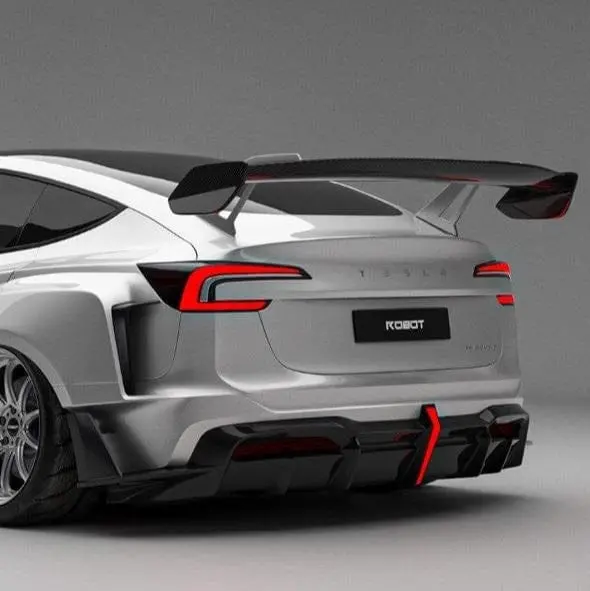 Robot Craftsman Carbon Fiber & Frp Gt Spoiler Wing V2 Gt For Tesla Model 3 Highland/Performance 2024-2026 1