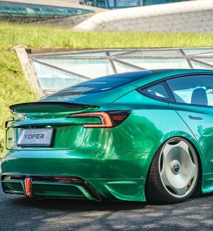 Yofer Usa Carbon Fiber & Abs Rear Spoiler For Tesla Model 3 Highland/Performance 2024-2026 1