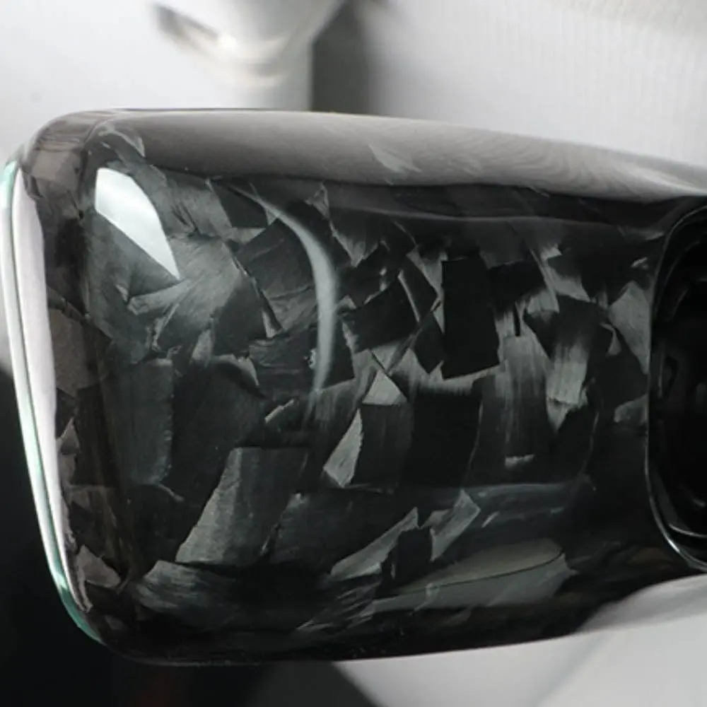 Real Molded Forged Carbon Fiber Rearview Mirror Overlay For Tesla Model 3 2017-2023 1