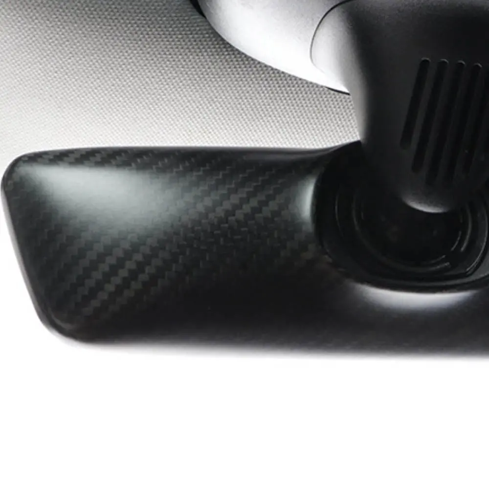 Real Molded Matte Carbon Fiber Rearview Mirror Overlay For Tesla Model 3 2017-2023 1