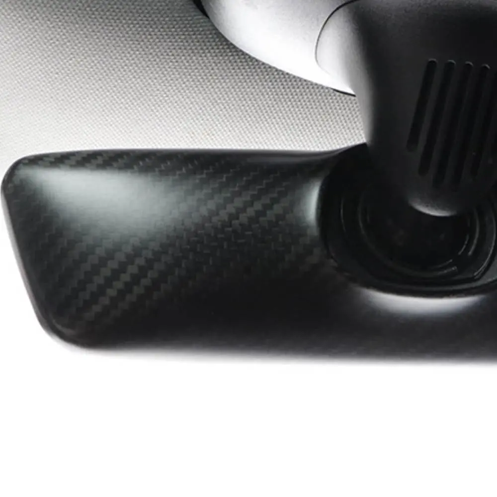 Real Molded Matte Carbon Fiber Rearview Mirror Overlay For Tesla Model Y 2020-2025 Pre-Juniper 1