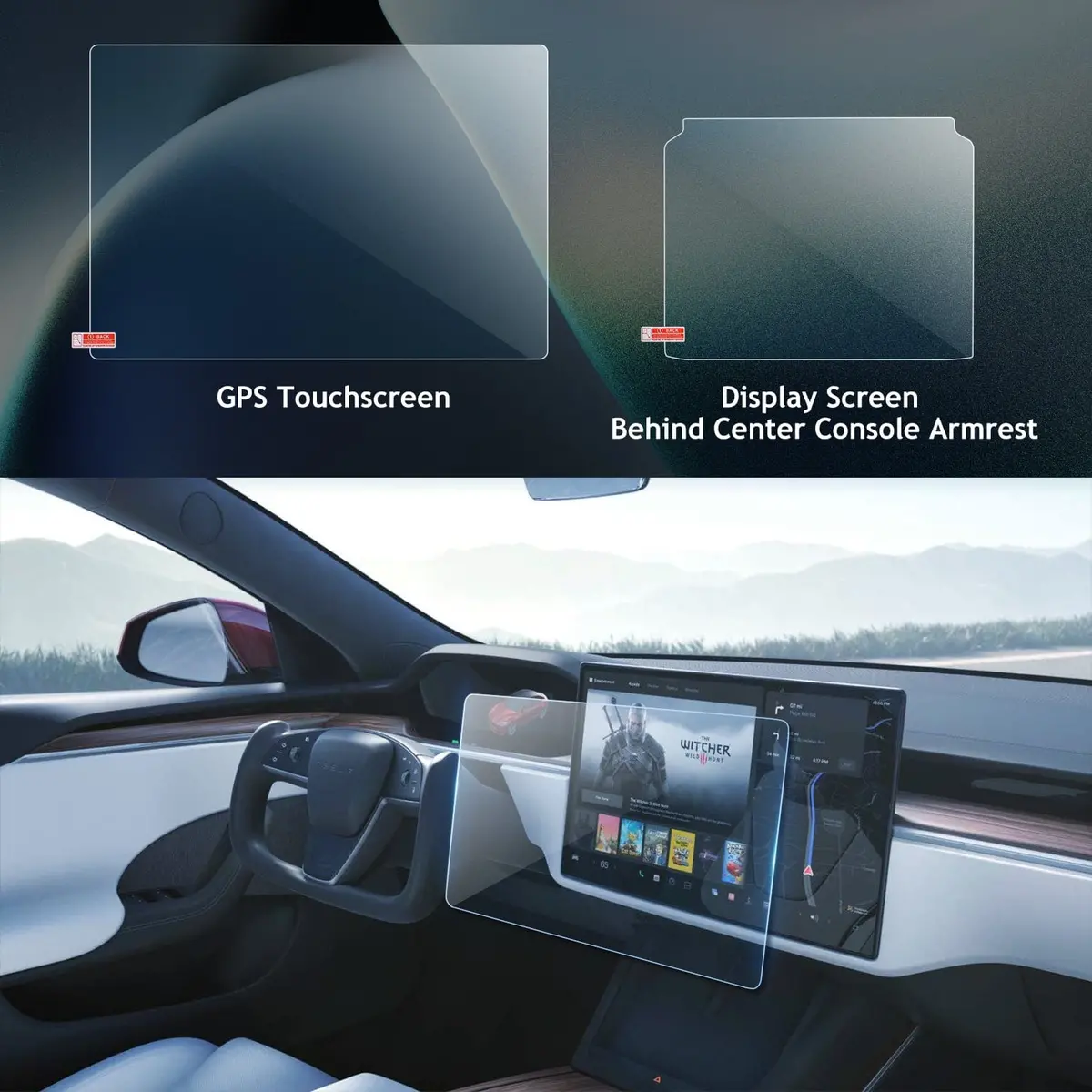 Hd Tempered Glass Screen Protector Set For Tesla Model X 2022-2026 1