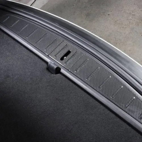 3Pcs Real Molded Gloss Carbon Fiber Trunk Scuff Plates For Tesla Model X 2015-2023 1