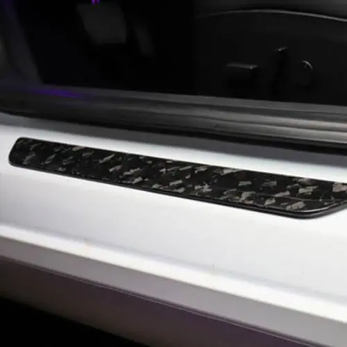 4Pcs Real Gloss Forged Carbon Fiber Scuff Plates / Door Sill Covers For Tesla Model 3 2017-2023 1