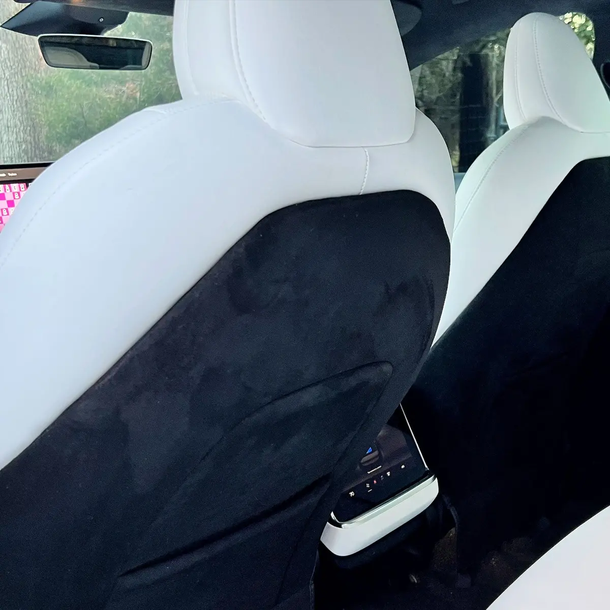 Vegan Leather Seat Back Protectors Pair For Tesla Model X  2022-2026 1