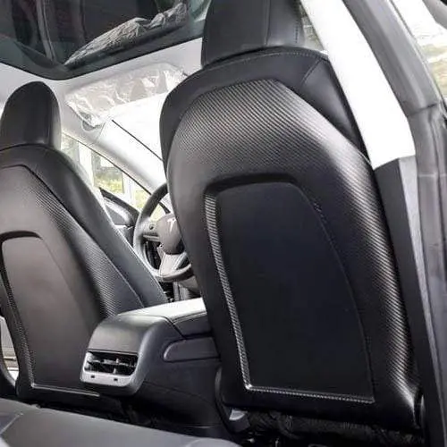 Real Molded Matte Carbon Fiber Seat Full Back Replacements For Tesla Model 3 2017-2023 2
