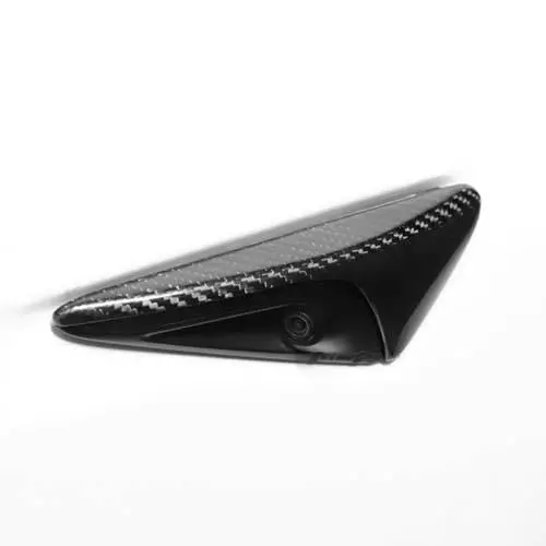 Real Molded Carbon Fiber Side Marker Turn Signal Overlay Half Covers For Tesla Model X 2015-2020 1