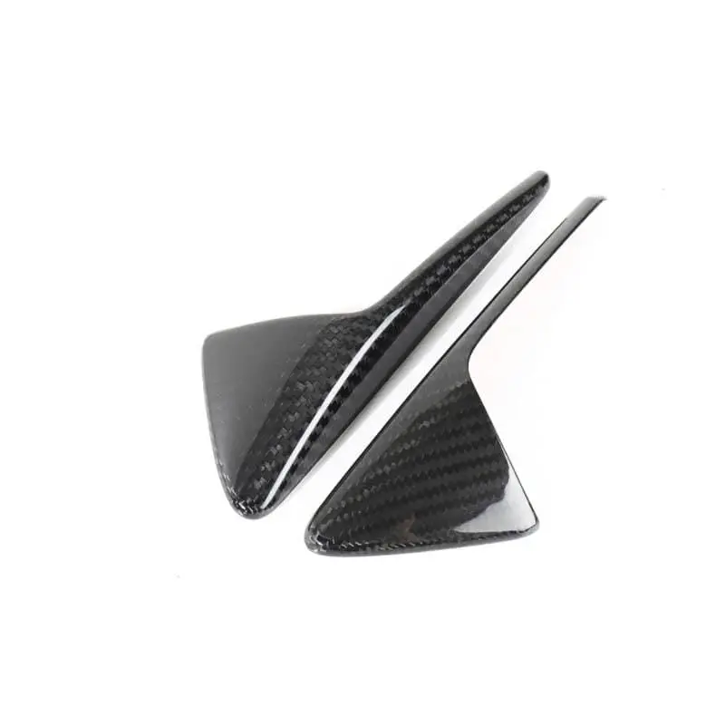 Real Molded Carbon Fiber Side Marker Turn Signal Overlay Half Covers For Tesla Model S 2014-2020 1