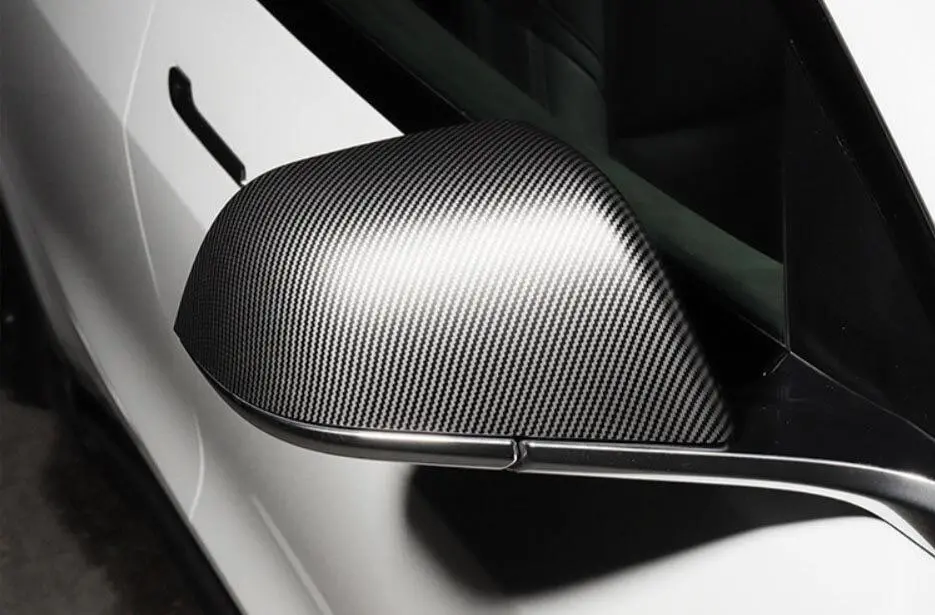 Carbon Fiber Effect Side Mirror Cover Set For Tesla Model 3 2017-2023 1
