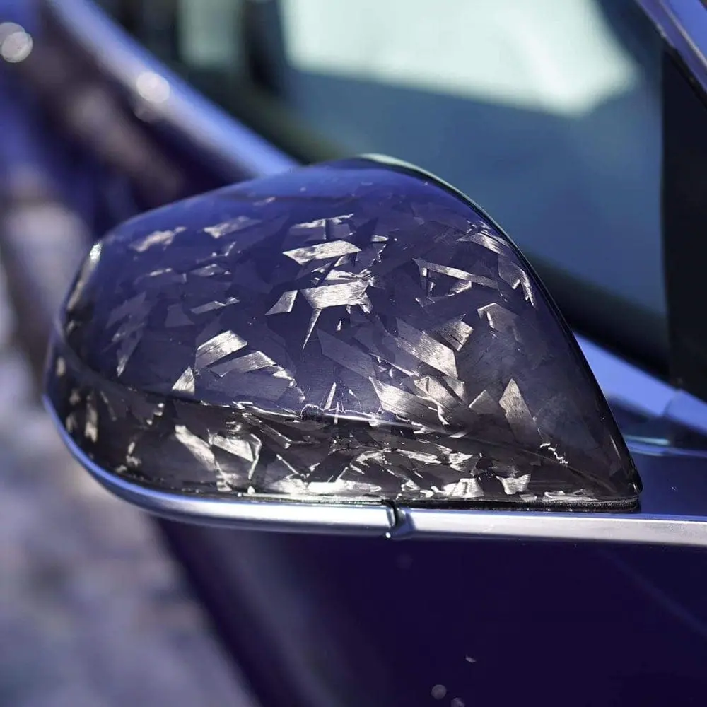 Real Molded Forged Carbon Fiber Side Mirror Overlay Covers For Tesla Model 3 2017-2023 1