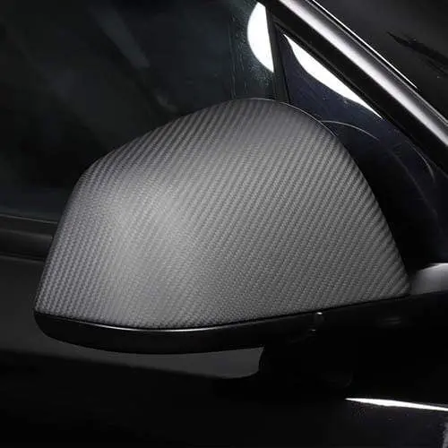 Real Molded Matte Carbon Fiber Side Mirror Overlay Covers For Tesla Model Y 2020-2026 1