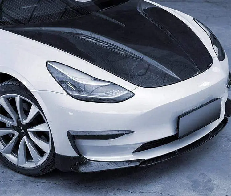 Carbon Fiber Hood Bonnet Racing Style For Tesla Model 3 2017-2023 1