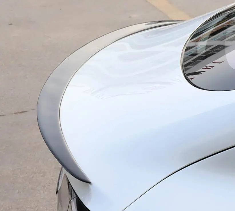 Carbon Fiber Effect Gloss Wing Spoiler Flat Back For Tesla Model 3 2017-2023 1