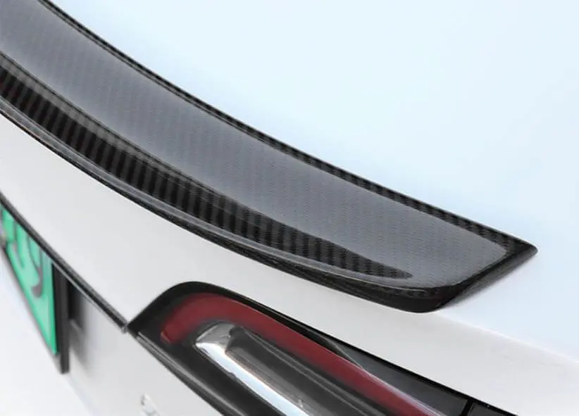 Carbon Fiber Effect Gloss Wing Spoiler Raised Back For Tesla Model 3 2017-2023 1