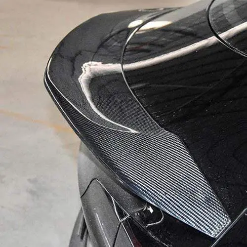 Real Molded Gloss Carbon Fiber Curved Spoiler Tesla Model 3 2017-2023 1