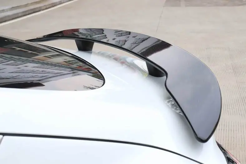 Real Molded Gloss Carbon Fiber Extended Racing Wing Spoiler Tesla Model 3 2017-2023 1