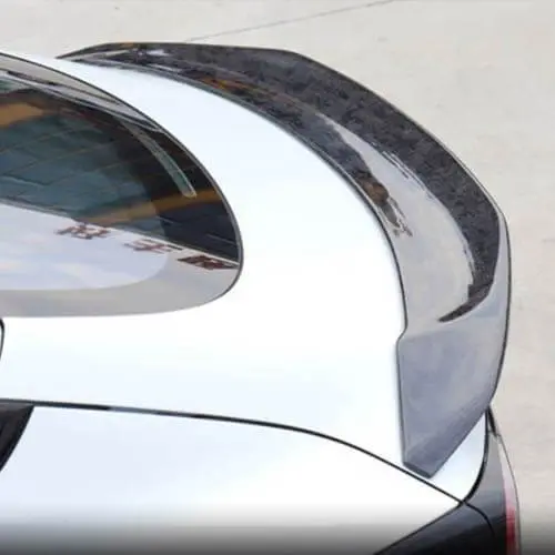Real Molded Gloss Forged Carbon Fiber Curved Spoiler Tesla Model 3 2017-2023 1